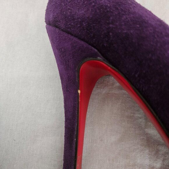 Christian Louboutin Fifi 100 Suede Pumps Purple - Size 10 - Picture 8 of 13